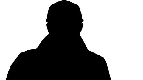 Silhouette Face of handsome man using a digital tablet. Stock-Illustration