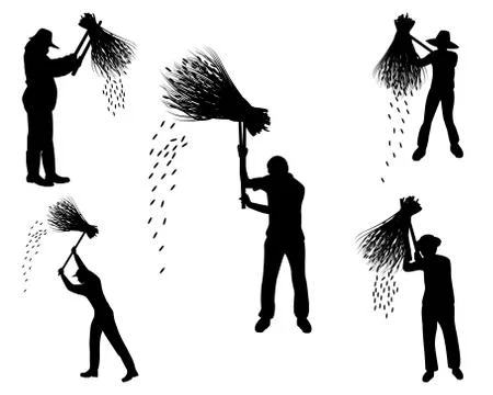 Silhouette farmer cartoon shape vector design Stock Illustration