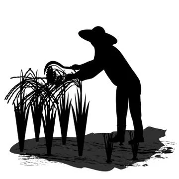 Silhouette farmer shape vector design Stock Illustration