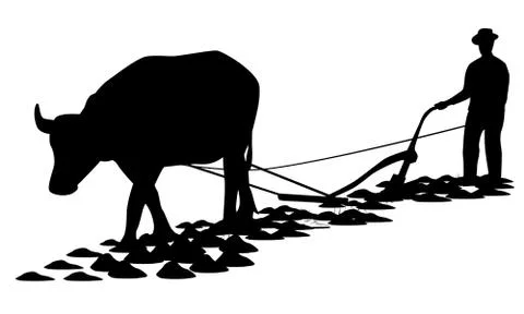 Silhouette farmer shape vector design Stock Illustration