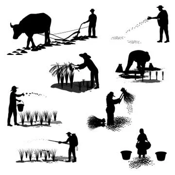 Silhouette farmer shape vector design Stock Illustration