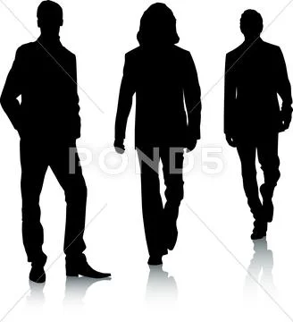 Silhouette fashion men Stock Illustration