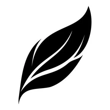 Silhouette of a feather against a plain backdrop. Stock Illustration
