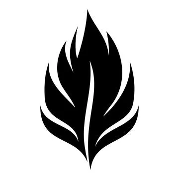 Silhouette of a feather against a plain backdrop. Illustrazione stock
