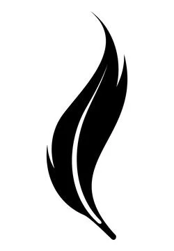 Silhouette of a feather against a plain backdrop. Stock Illustration