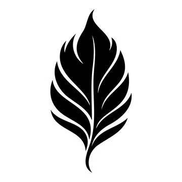 Silhouette of a feather against a plain backdrop. Stock Illustration