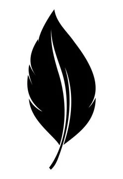 Silhouette of a feather against a plain backdrop. Stock Illustration