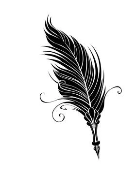 Silhouette feather pen Stock Illustration