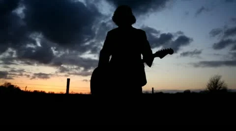 Silhouette Fields Stock Footage 10923043