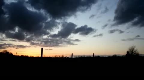 Silhouette Fields Stock Footage 10923135
