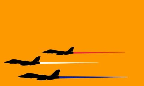 Silhouette of a fighter jet, Stock Illustration