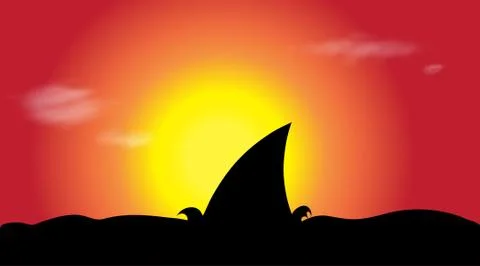 Silhouette fin Illustrazione stock