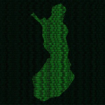 Silhouette of Finland from binary digits Stock-Illustration