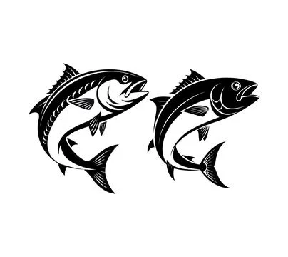 Silhouette fish vector illustration Stock Illustration