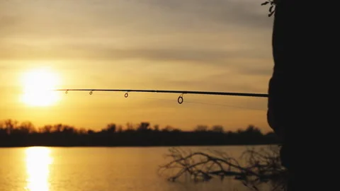 Fishing Pole Silhouette Stock Footage ~ Royalty Free Stock Videos