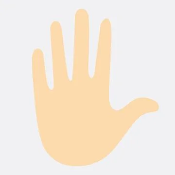 Silhouette of five or open palm raised to top Stock Illustration