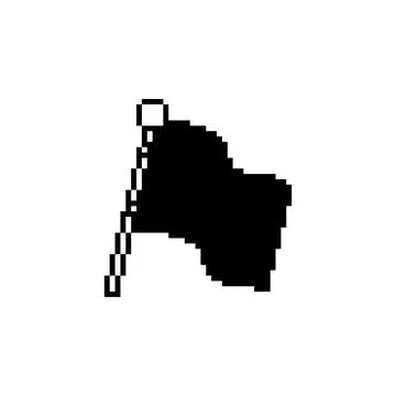 Silhouette of Flag in Pixel Art Stock Illustration