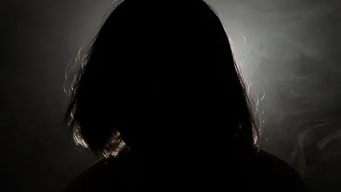 Silhouette in the fog Stock Footage 121435615