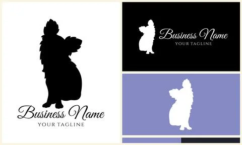Silhouette fox vector logo template Illustrazione stock