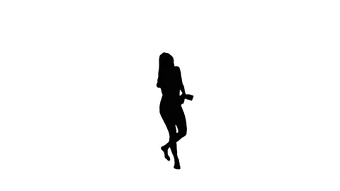 Silhouette. Freestyle dancing by a professional dancer over white background. Video stock 141364279