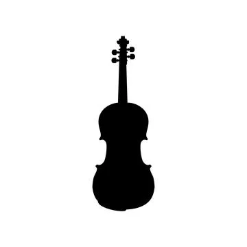 Silhouette of the Front View Violin Stock Illustration