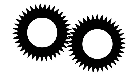 Silhouette gears, seamless loop Stock Footage 55799662