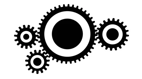 Silhouette gears, seamless loop Video stock 55799666