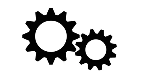 Silhouette gears on a white background Stock Footage 52511319