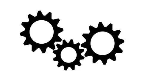 Silhouette gears on a white background Stock Footage 52511320