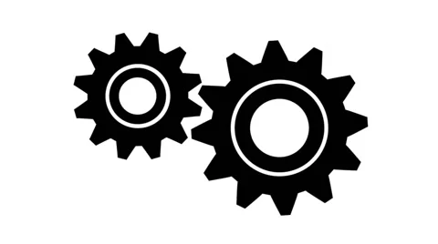 Silhouette gears on a white background Stock Footage 52511323