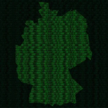 Silhouette of Germany from binary digits イラスト素材