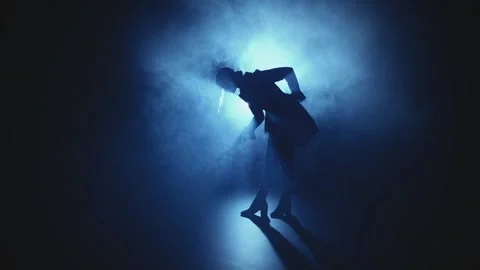 Silhouette gesture greeting, makes curtsy bow takes off top hat and puts it on Stock Footage 317565422