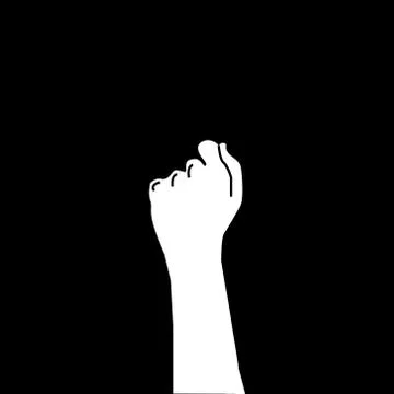 Silhouette gesture hand for design element on black background Stock Illustration
