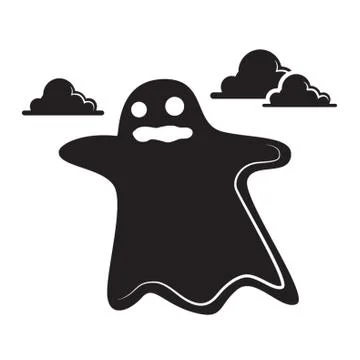 Silhouette Of A Ghost Stock-Illustration