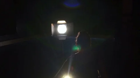 Silhouette of girl with long hair dancing twerk. Stock Footage
