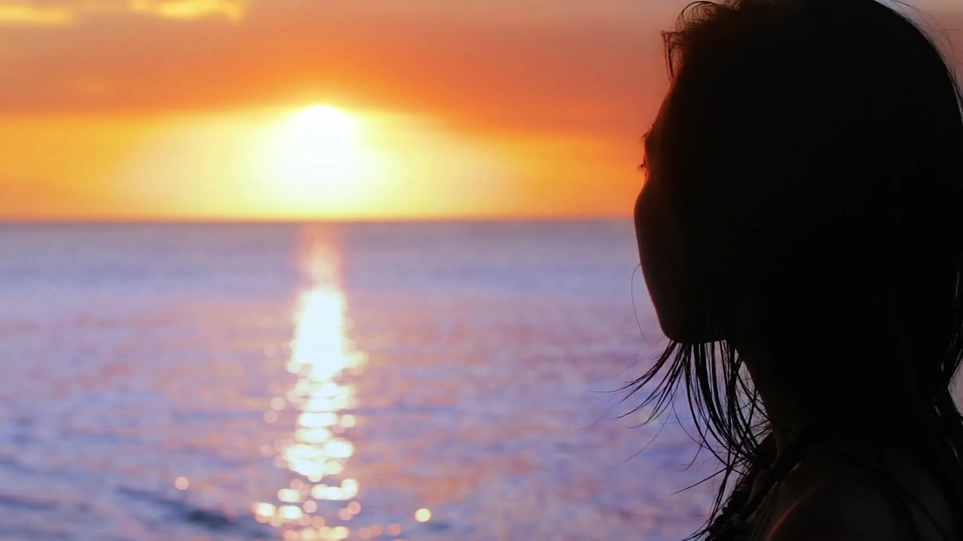 girl sunset silhouette