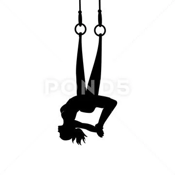Aerobic gymnastics silhouette Royalty Free Vector Image