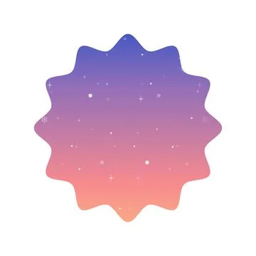 Silhouette glittery star frame . Vector illustration gradient Illustrazione stock
