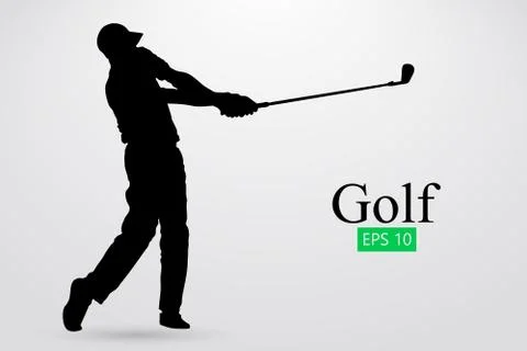 Silhouette of a golf player. Vector illustration Stock Illustration