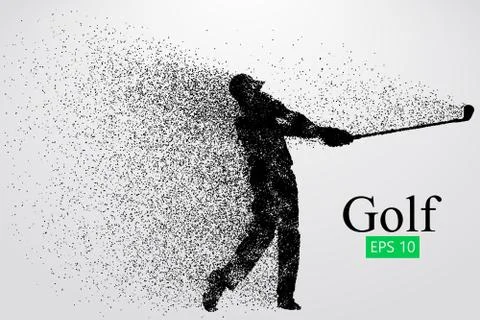 Silhouette of a golf player. Vector illustration Stock Illustration