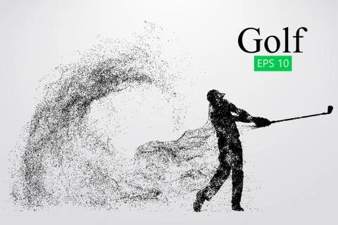 Silhouette of a golf player. Vector illustration Stock Illustration