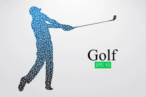Silhouette of a golf player. Vector illustration Illustrazione stock