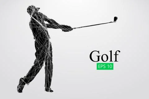Silhouette of a golf player. Vector illustration Stock Illustration