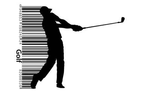 Silhouette of a golf player. Vector illustration Stock Illustration