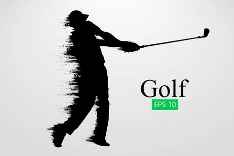 Silhouette of a golf player. Vector illustration Stock Illustration