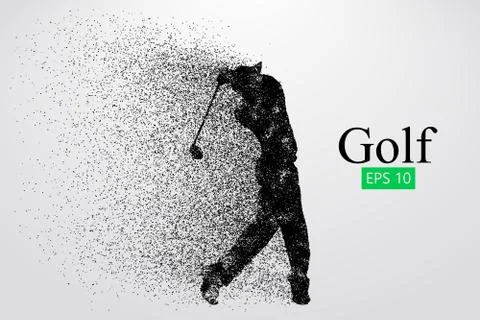 Silhouette of a golf player. Vector illustration Stock Illustration