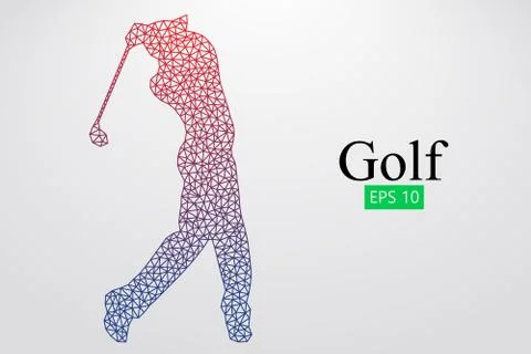 Silhouette of a golf player. Vector illustration Stock Illustration