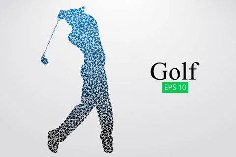 Silhouette of a golf player. Vector illustration Stock Illustration