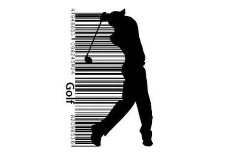 Silhouette of a golf player. Vector illustration Stock Illustration