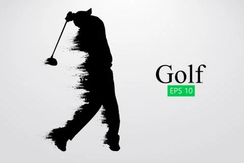 Silhouette of a golf player. Vector illustration Illustrazione stock